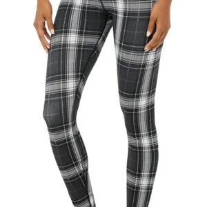 ALO YOGA  High-Waist Vapor Legacy Plaid Legging - Black/White, Size: Small